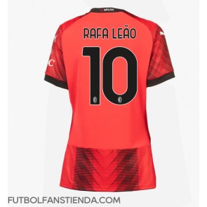 AC Milan Rafael Leao #10 Primera Equipación Mujer 2023-24 Manga Corta